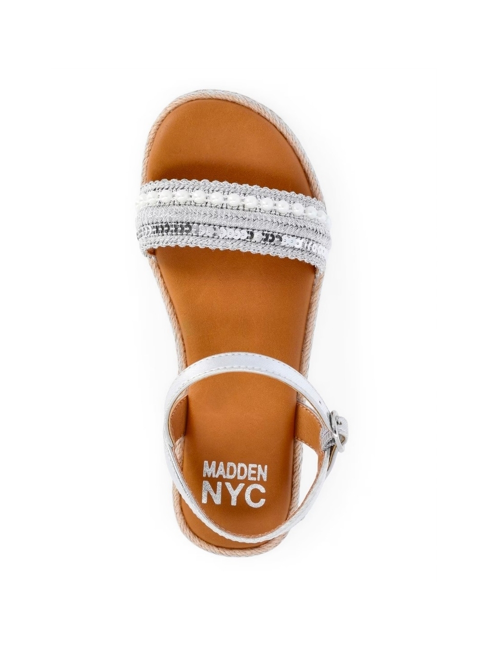 Madden NYC - Girls' White Sequin Slide Sandals